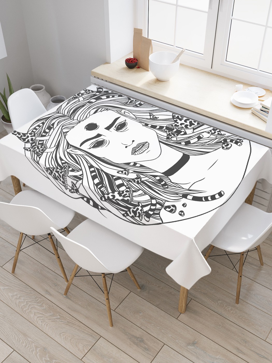 

Скатерть прямоугольная JoyArty "Мистическая девушка" из сатена, 120x145 см, Белый, Мистическая девушка