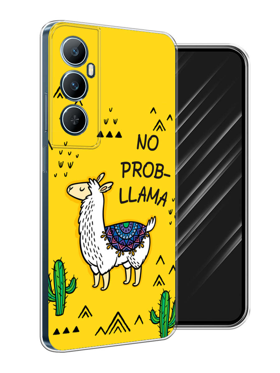 

Чехол Awog на Realme C65 "No probLLama", Желтый;черный;синий, 2516750-1