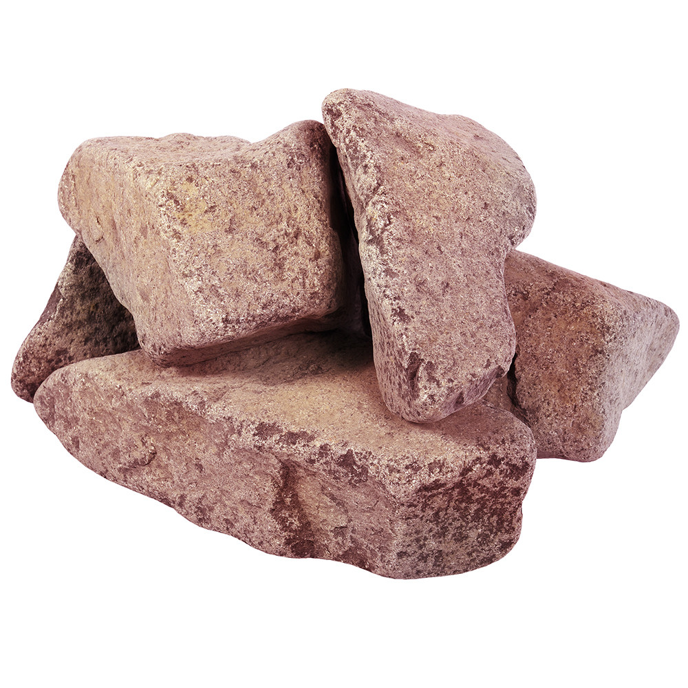 Камень малиновый, обвалованный Банные штучки Кварцит средняя фракция, для бани, 20 кг камень для бани и сауны огненный камень хромит 10 кг