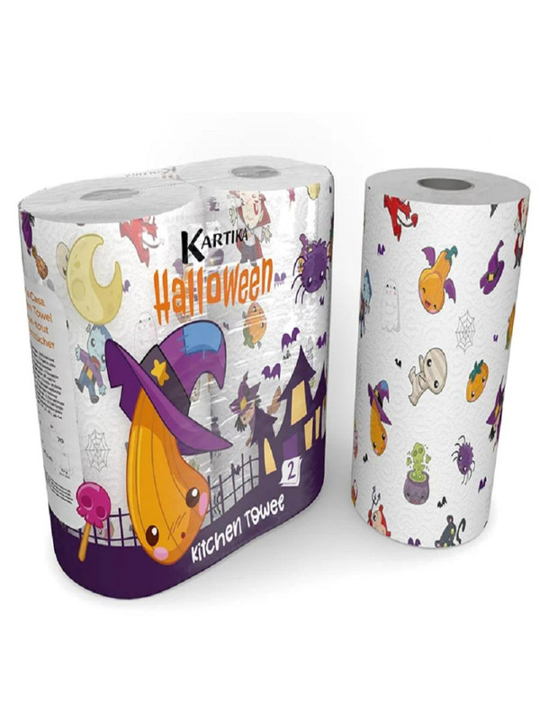 фото Полотенца бумажные world cart helloween kartika collection 2-х слойные 2 рул 70 л