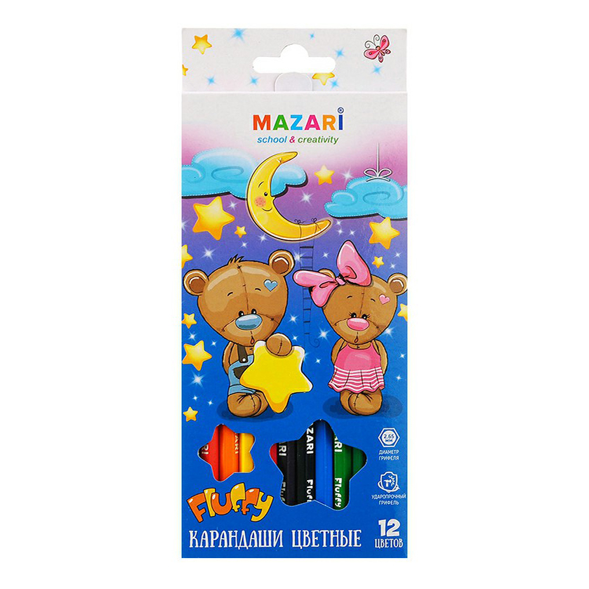 

Карандаши цветные Mazari Fluffy 12 цветов