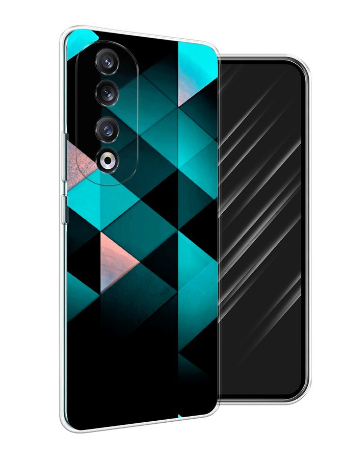 

Чехол Awog на Honor 90 Pro "Геометрия 16", Бирюзовый;черный