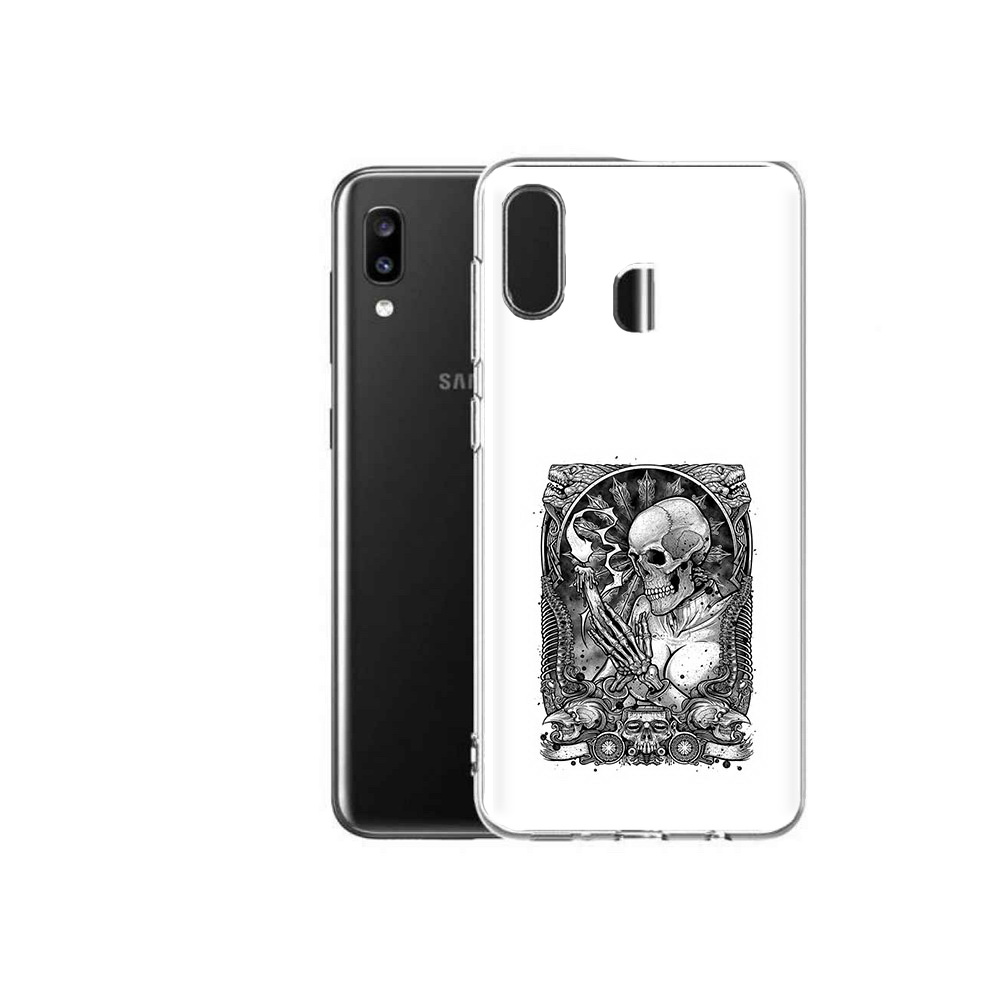 

Чехол MyPads Tocco для Samsung Galaxy A20 девушка скелет, Прозрачный, Tocco