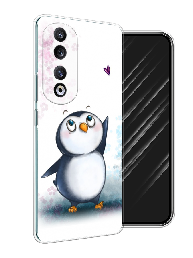 

Чехол Awog на Honor 90 Pro "Пингвин и сердечко", Белый