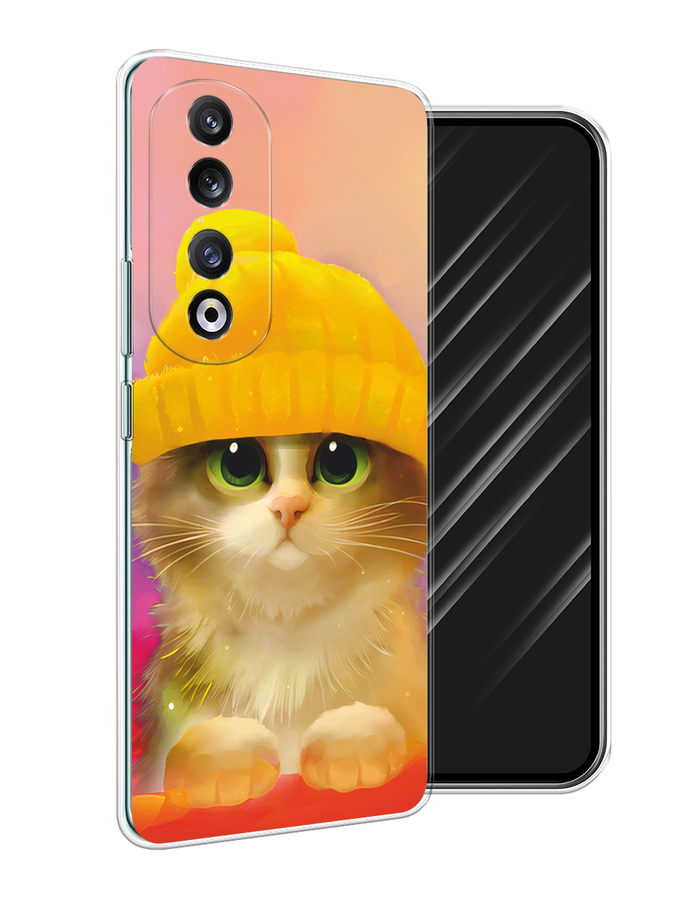 

Чехол Awog на Honor 90 Pro "Котенок в желтой шапке", Желтый