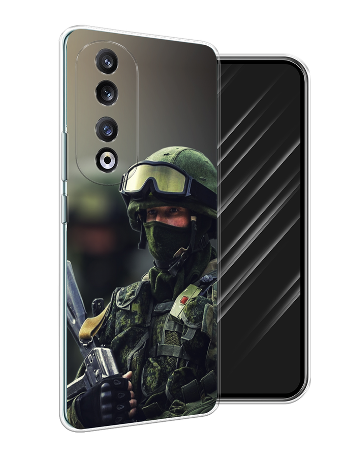 

Чехол Awog на Honor 90 Pro "Солдат", Зеленый;серый