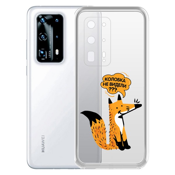 фото Чехол-накладка krutoff clear case "лиса" для huawei p40 pro+