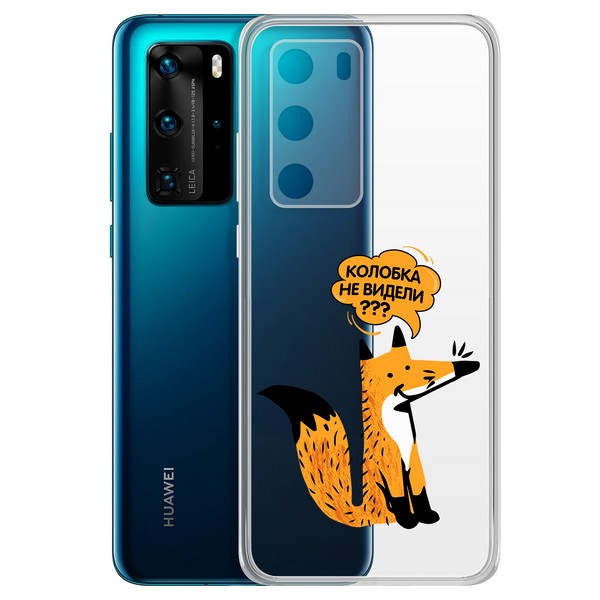 фото Чехол-накладка krutoff clear case "лиса" для huawei p40