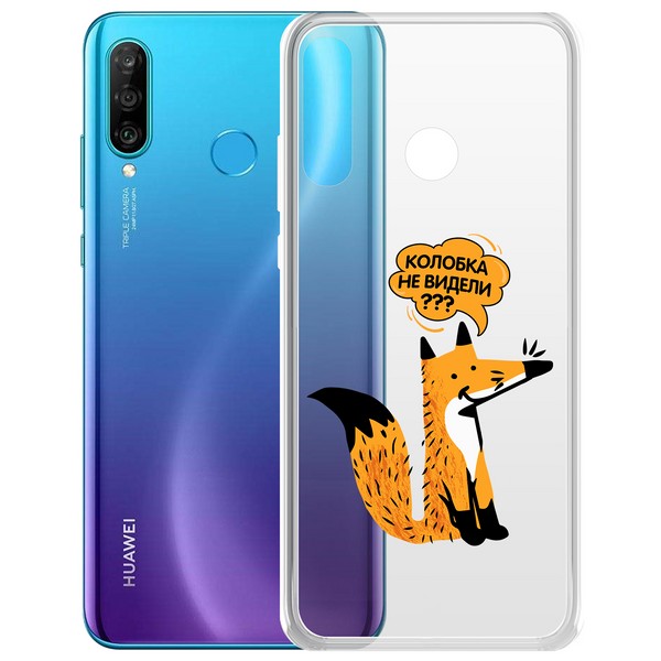 фото Чехол-накладка krutoff clear case "лиса" для huawei p30 lite/honor 20 lite/20s/20e