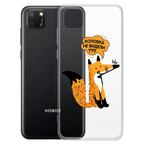 фото Чехол-накладка krutoff clear case "лиса" для honor 9s / huawei y5p