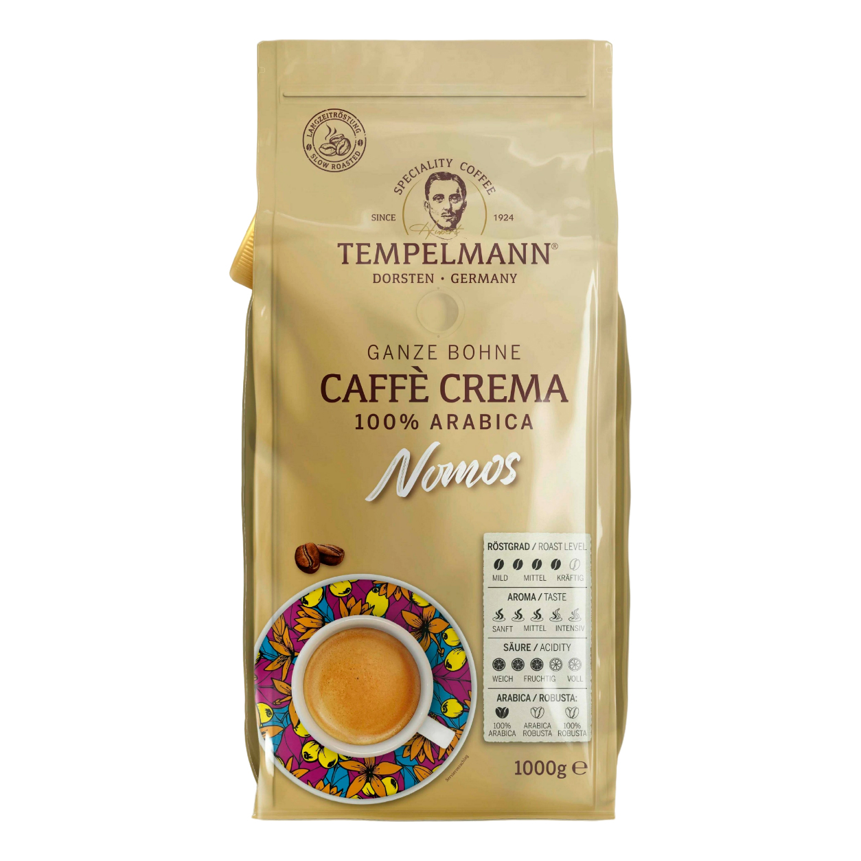 Кофе Tempelmann Nomos Caffe Crema зерновой 1 кг