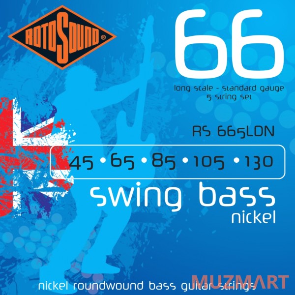 

Rotosound RS665LDN BASS STRINGS NICKEL Струны для 5-струнной бас гитары