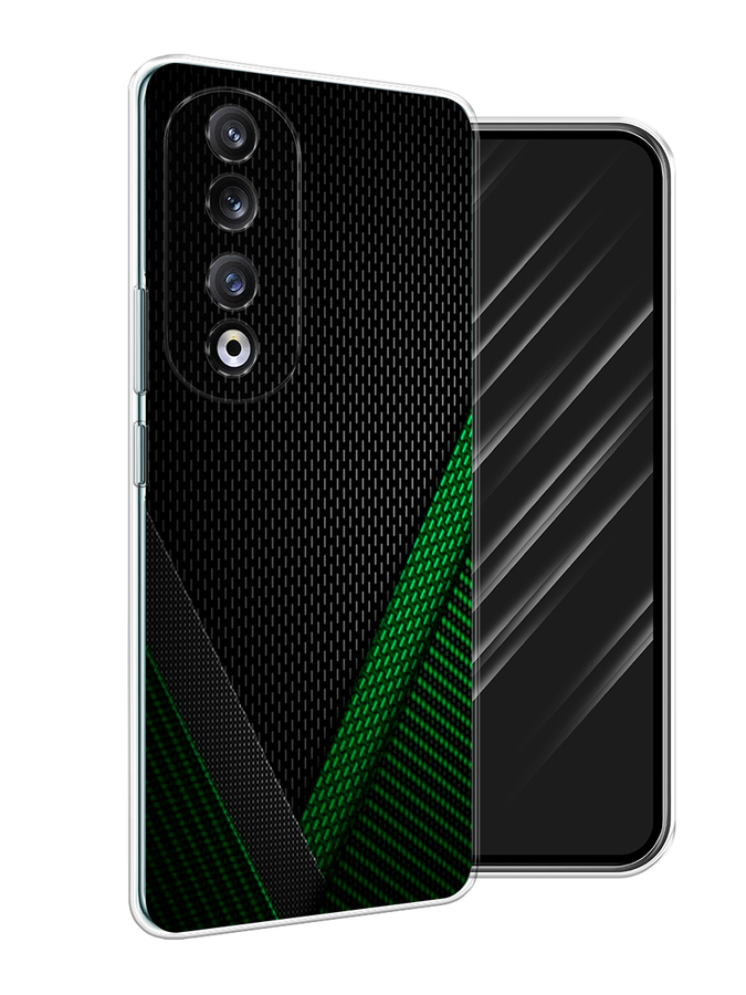 

Чехол Awog на Honor 90 Pro "Зеленый карбон", Черный;зеленый