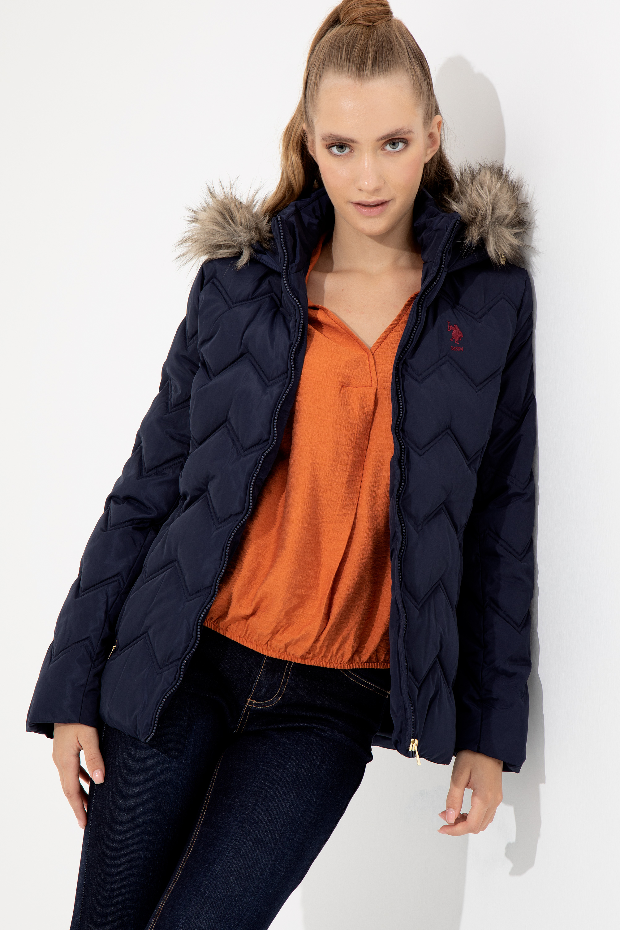 

Куртка женская U.S. POLO Assn. G082GL0MS0GOW22K синяя 34, Синий, G082GL0MS0GOW22K