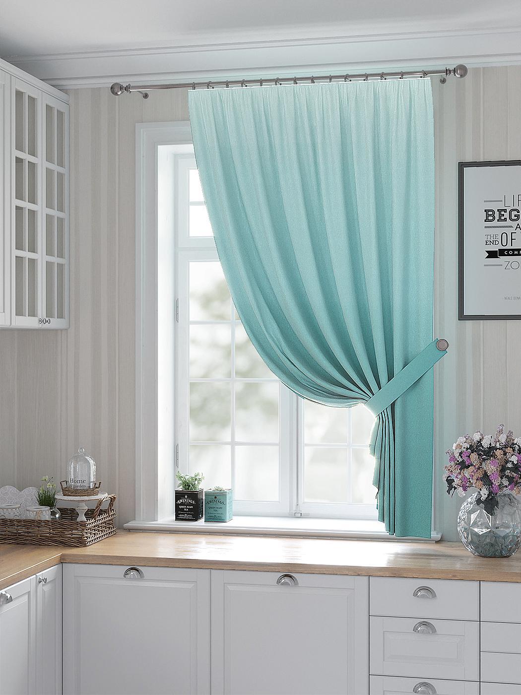 

Комплекты штор AT HOME Бронгвис высота 180 см, ширина 150 см, Бирюзовый, 530442