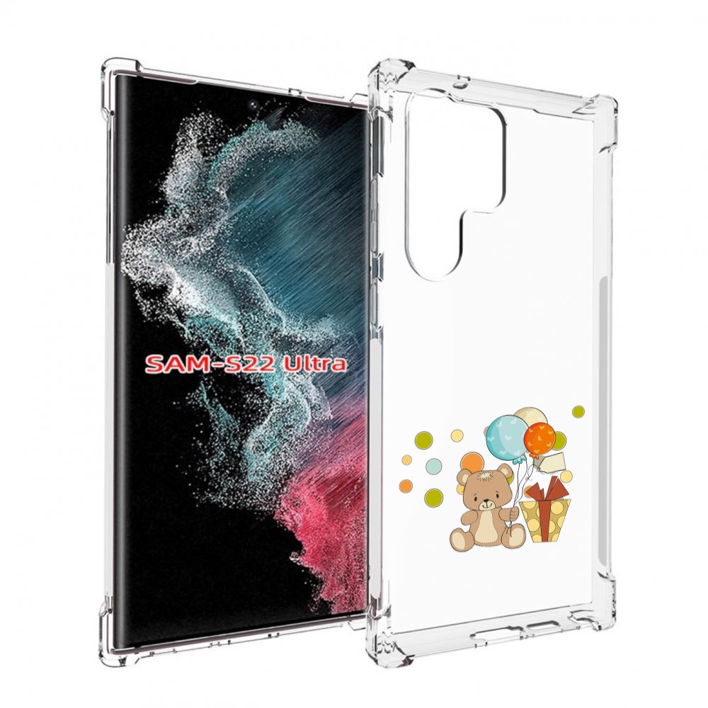 

Чехол MyPads медвеженок с подарком для Samsung Galaxy S23 Ultra, Прозрачный, Tocco