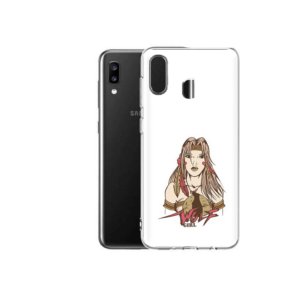 

Чехол MyPads Tocco для Samsung Galaxy A20 девушка волк, Прозрачный, Tocco