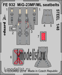 

FE932 Eduard 1/48 Фототравление для модели MiG-23MF/ ML seatbelts STEEL