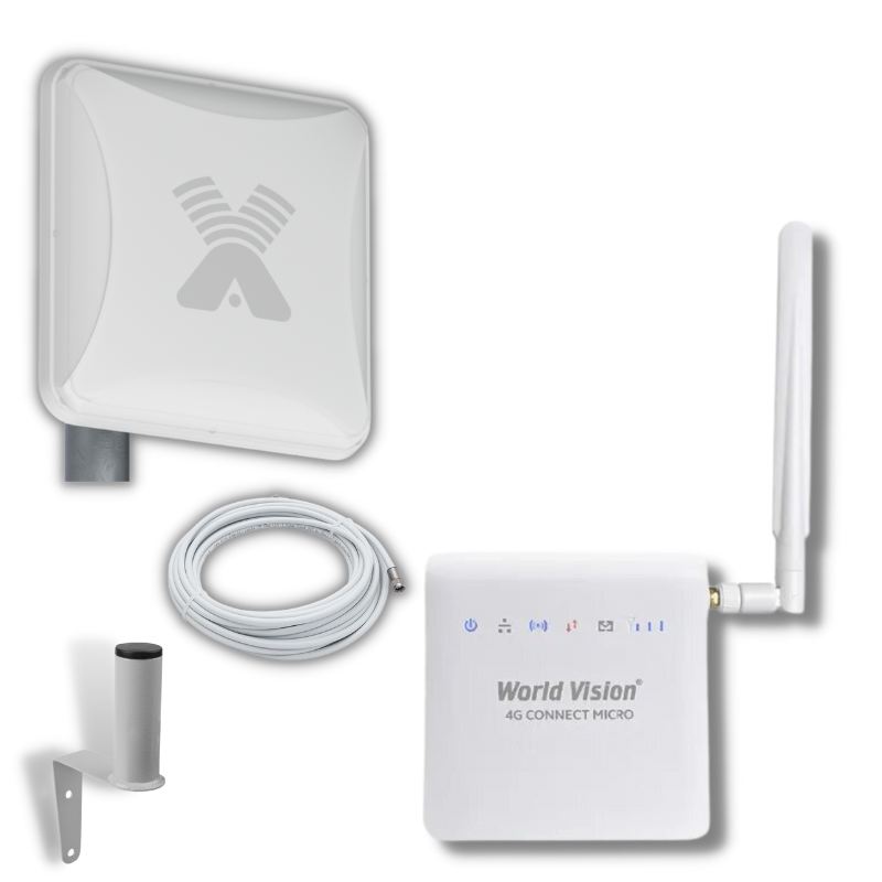 фото Мобильный интернет на дачу 3g/4g/wi-fi - комплект connect micro lite (роутер+антенна 15дб) world vision