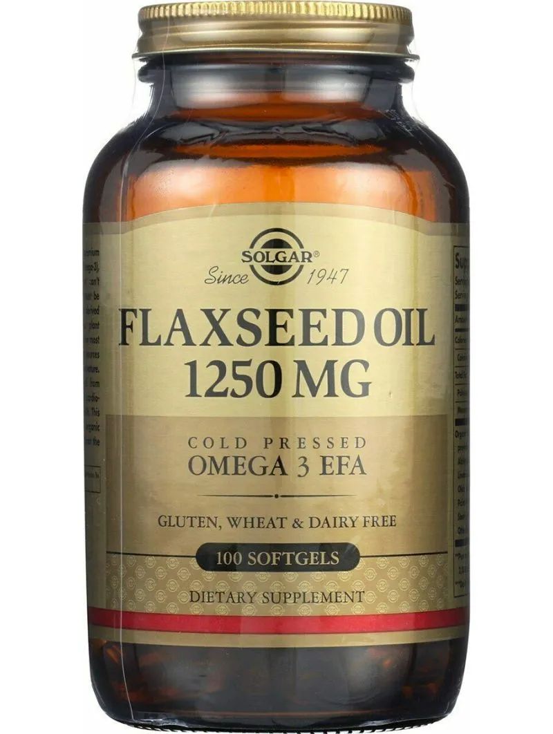 Добавка Solgar Flaxseed Oil 1250 mg Softgels, 100 капсул  - купить