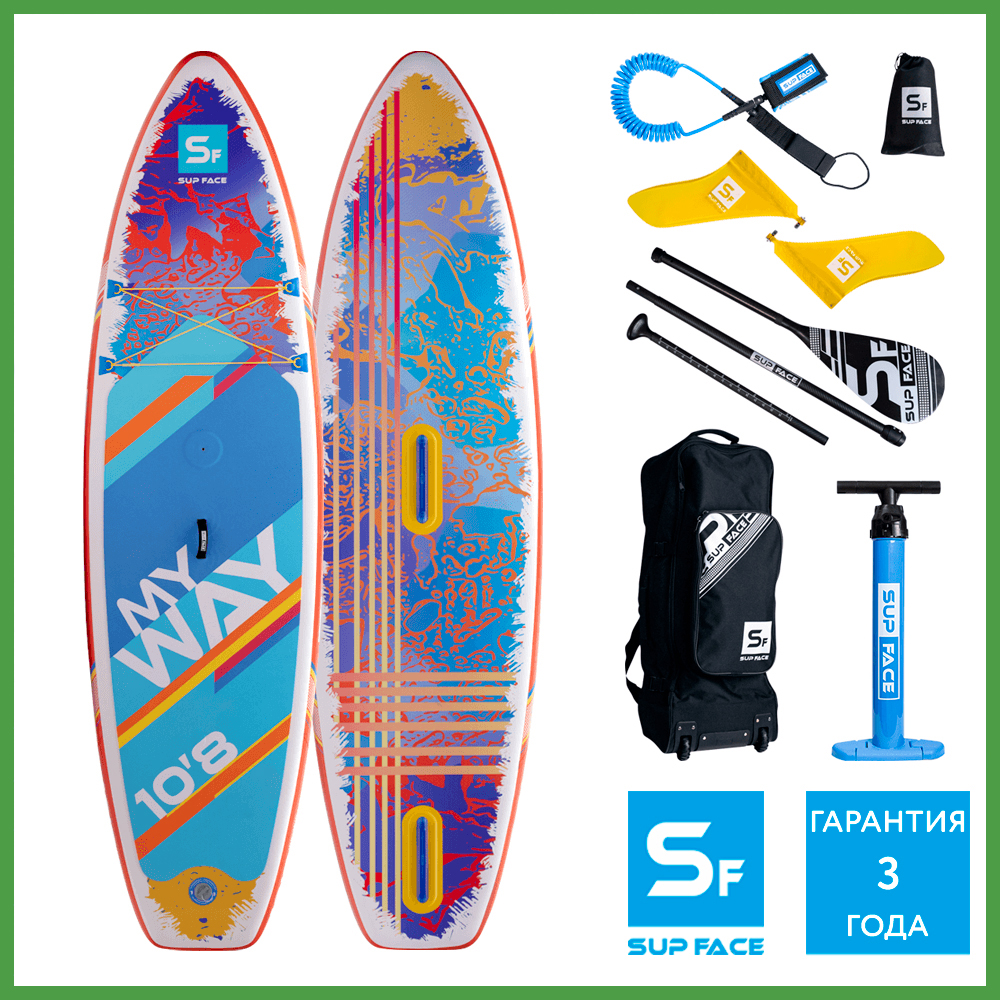 Сапборд-виндсап двухслойный SUP face My Way Windsup 10.8x34x6 325x86x15 см, весло, насос