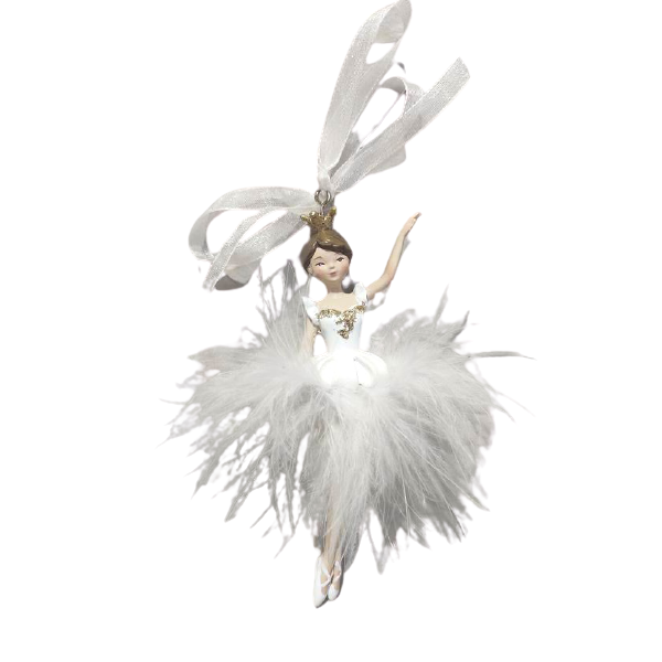 фото Елочная игрушка домран балерина в белой пачке 890-120 5 см 1 шт. белый