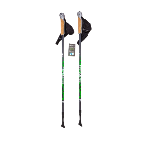 Палки для скандинавской ходьбы Finpole Nova, черный/зеленый, 83-135 см