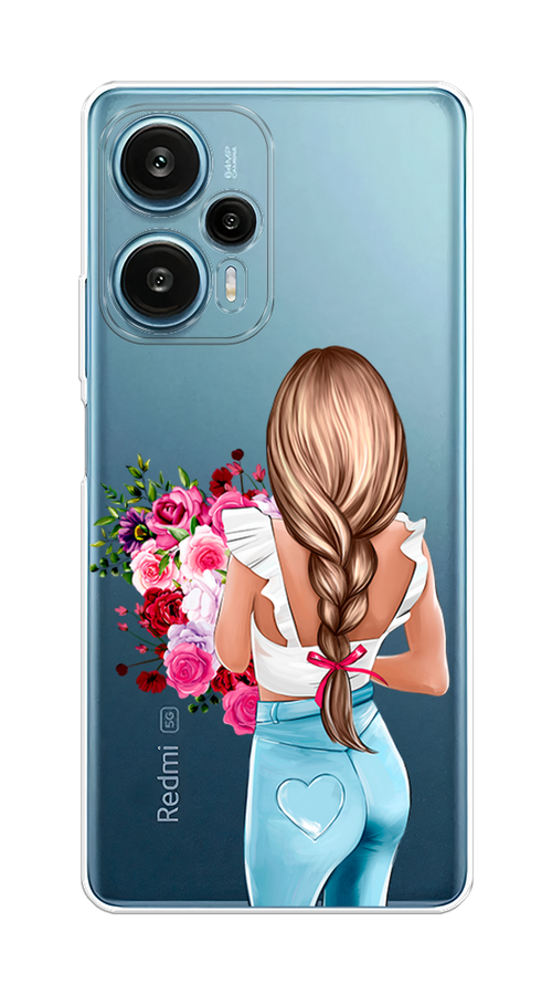 

Чехол на Xiaomi Redmi Note 12 Turbo "Девушка с цветами", Коричневый;розовый;бирюзовый, 318450-6