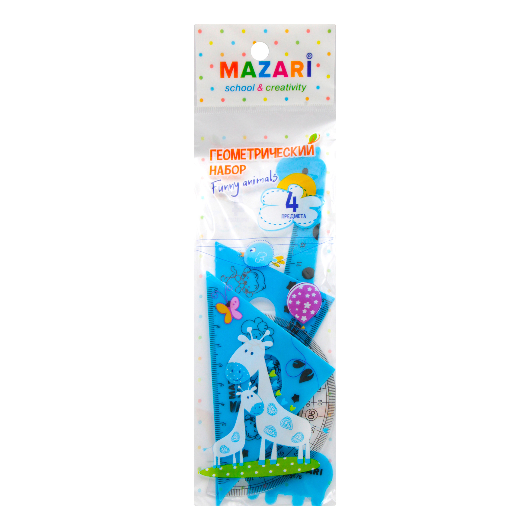 

Набор для черчения Mazari Funny Animals 4 предмета в ассортименте