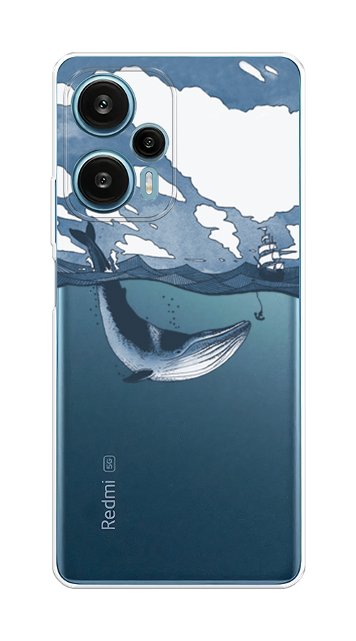 

Чехол на Xiaomi Redmi Note 12 Turbo "Большой кит", Синий, 318450-1