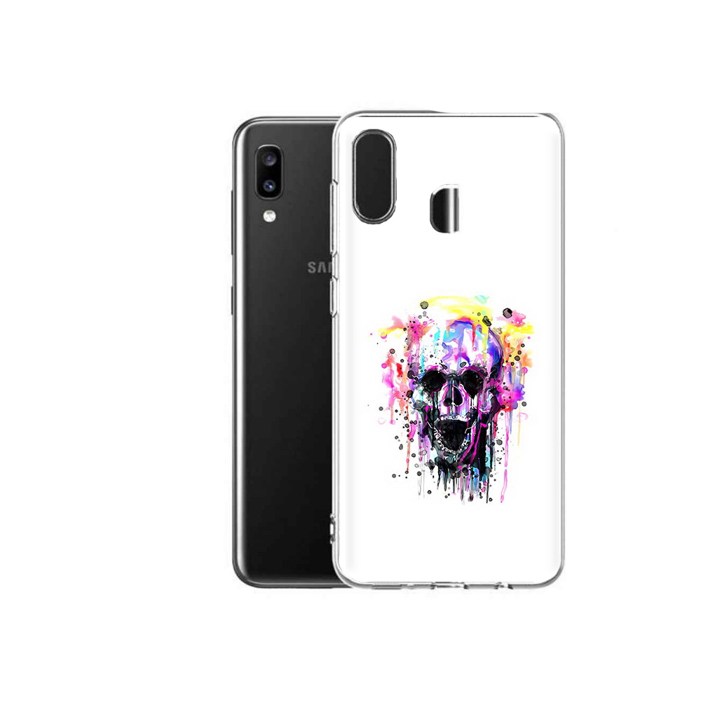

Чехол MyPads Tocco для Samsung Galaxy A20 граффити череп, Прозрачный, Tocco