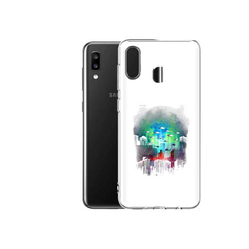 

Чехол MyPads Tocco для Samsung Galaxy A20 город в свечении, Прозрачный, Tocco