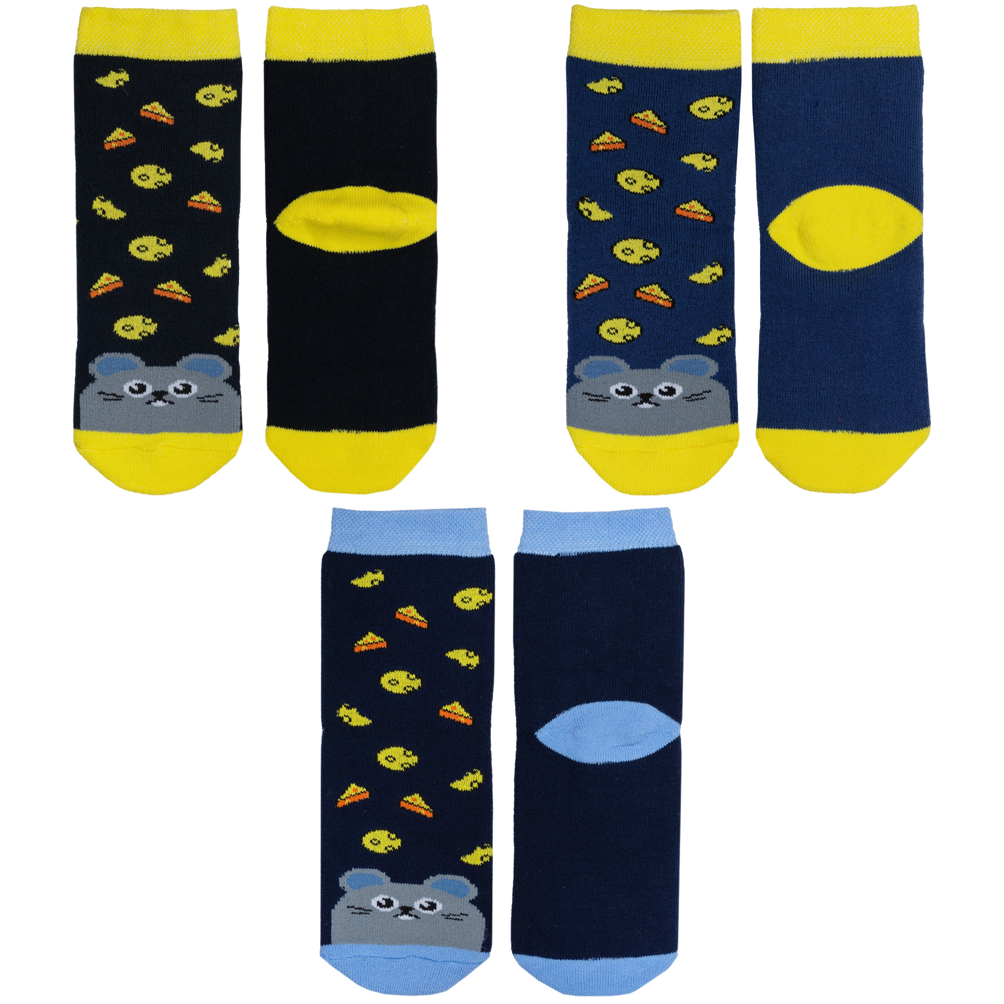 Носки детские Красная Ветка 3-С-16МД, черный; синий; желтый; голубой, 12-14
