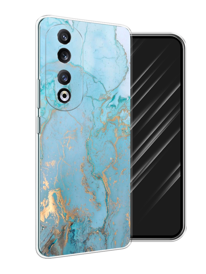 

Чехол Awog на Honor 90 Pro "Голубой мрамор рисунок"