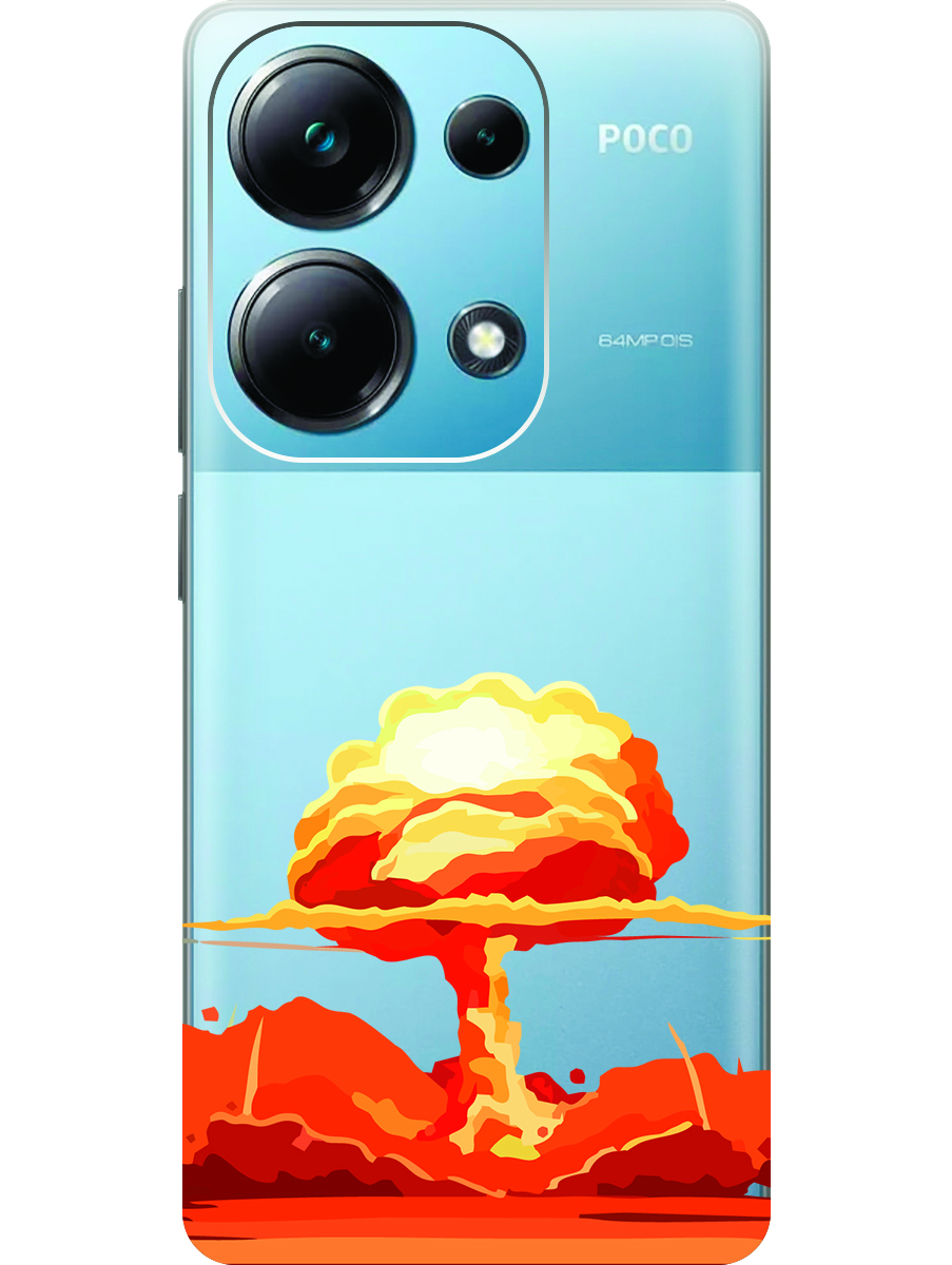 

Чехол на Xiaomi Redmi Note 13 Pro 4G / Poco M6 Pro 4G "Ядерный взрыв" прозрачный, Прозрачный;красный, 20012097