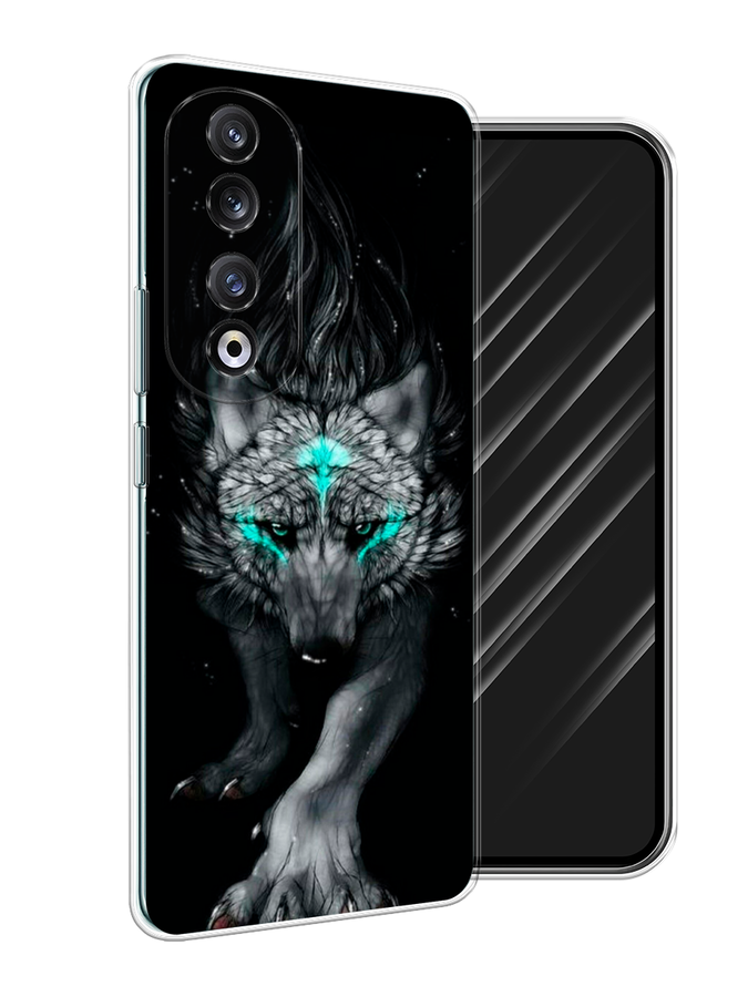 

Чехол Awog на Honor 90 Pro "Волшебный волк", Черный;серый