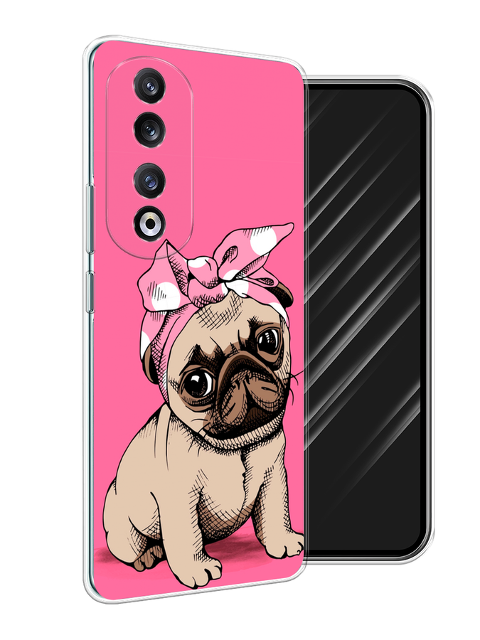 

Чехол Awog на Honor 90 Pro "Dog Pin-Up", Розовый;бежевый