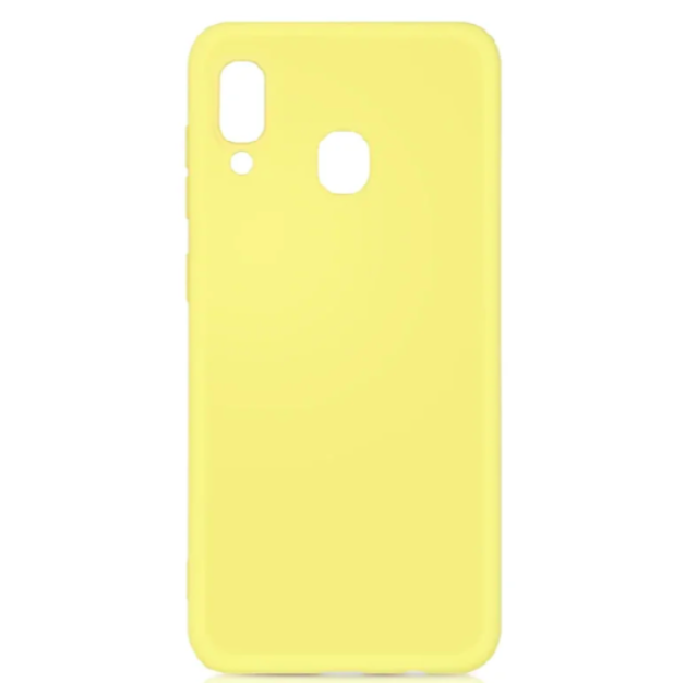 фото Силиконовый чехол с микрофиброй для samsung galaxy a20/a30 df soriginal-02 (yellow)