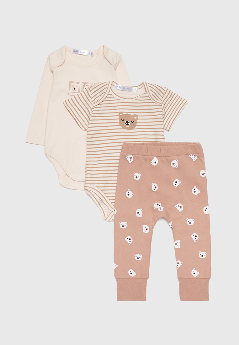 

Боди детское и брюки Modis M212K01372T586 бежевый, коричневый р.74, M212K01372T586