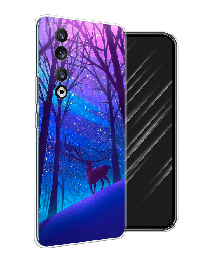 

Чехол Awog на Honor 90 Pro "Северный олень", Фиолетовый;голубой;синий