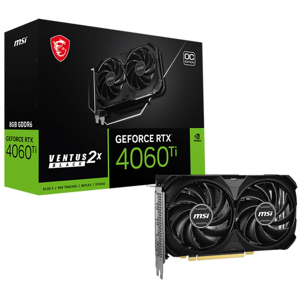 

Видеокарта MSI NVIDIA GeForce RTX 4060 Ti VENTUS 2X E1 OC, GeForce RTX 4060 Ti VENTUS 2X E1 OC