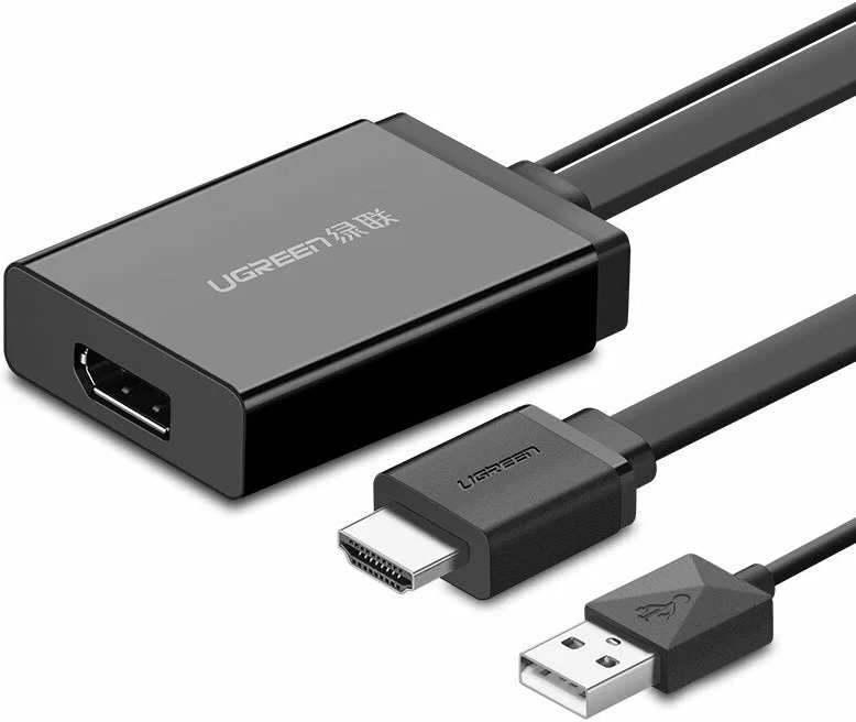 

Переходник uGreen HDMI + USB Type-A - DisplayPort вилка-розетка 0.5м черный