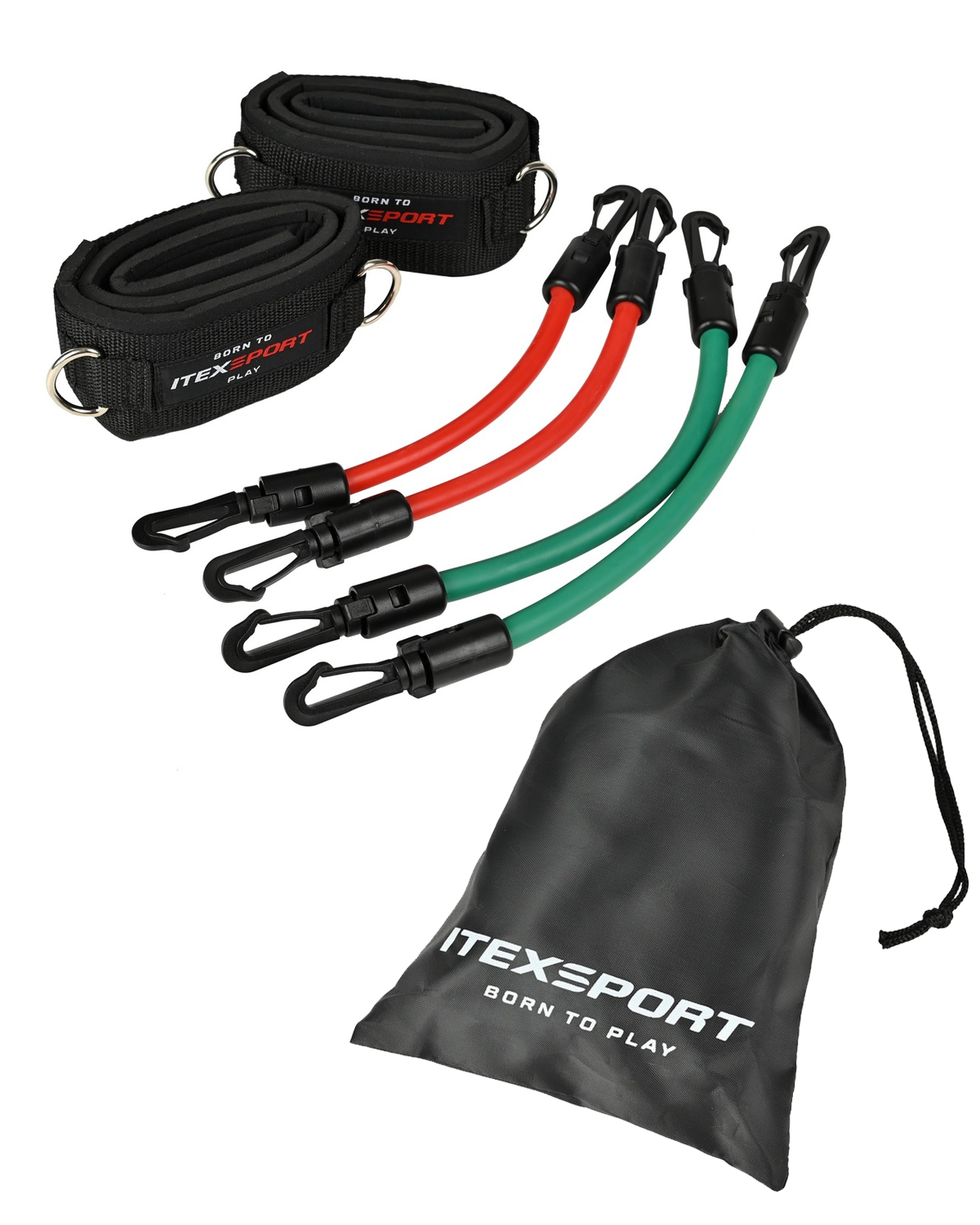 

Латеральный эспандер для ног ITEX SPORT, Зеленый;красный;черный, Трубчатый