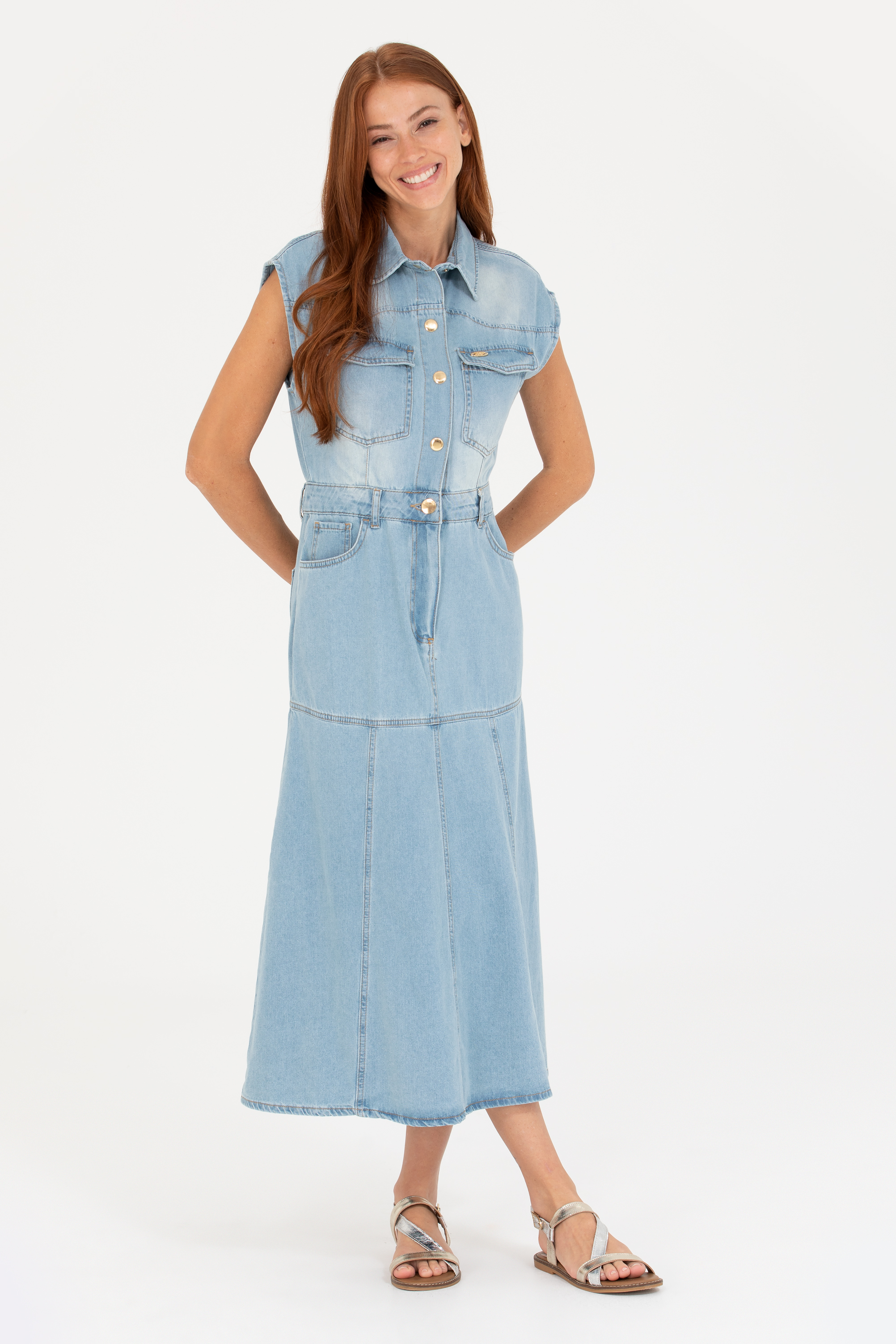 Платье женское US POLO Assn G082SZ0DE0FLAM голубое 36 12350₽