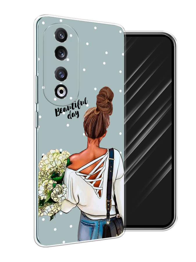 

Чехол Awog на Honor 90 Pro "Beautiful day", Голубой;коричневый;бежевый