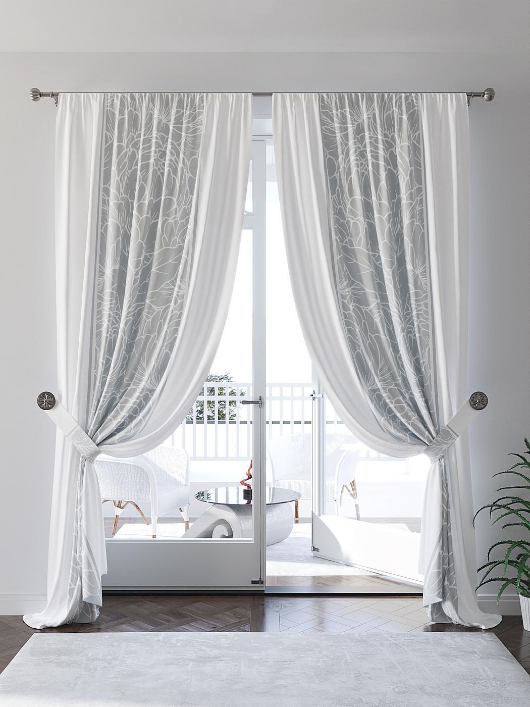 

Комплекты штор AT HOME / шторы в комнату 150х280 см / Лирифенсис (серый), 945825