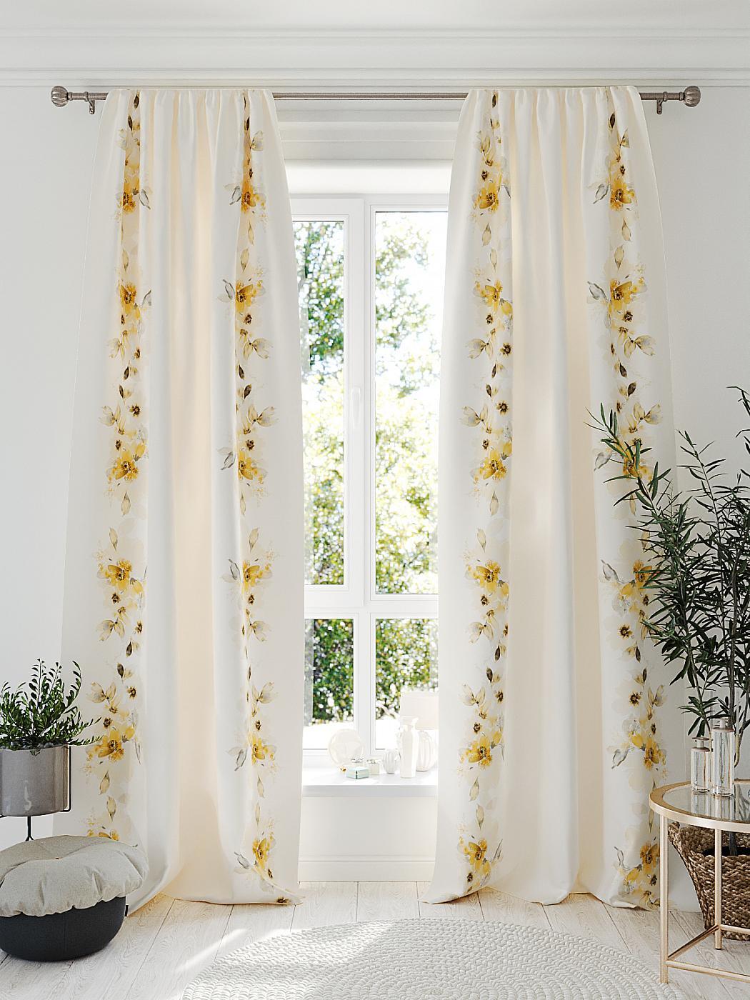 

Комплекты штор AT HOME / шторы в комнату 150х260 см / Минифлокс (желтый), 941016