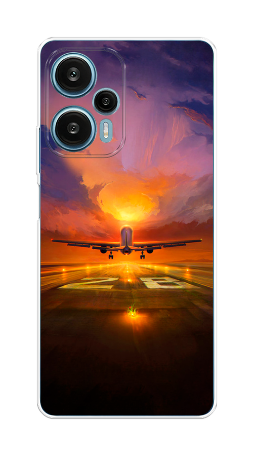 

Чехол на Xiaomi Redmi Note 12 Turbo "Самолет на посадке", Оранжевый;синий, 318450-6