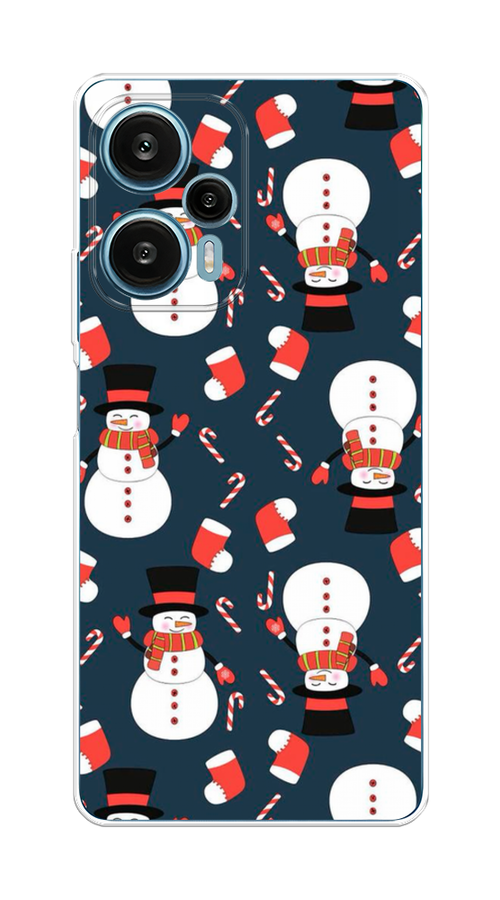 

Чехол на Xiaomi Redmi Note 12 Turbo "Синие снеговики", Белый;красный, 318450-5