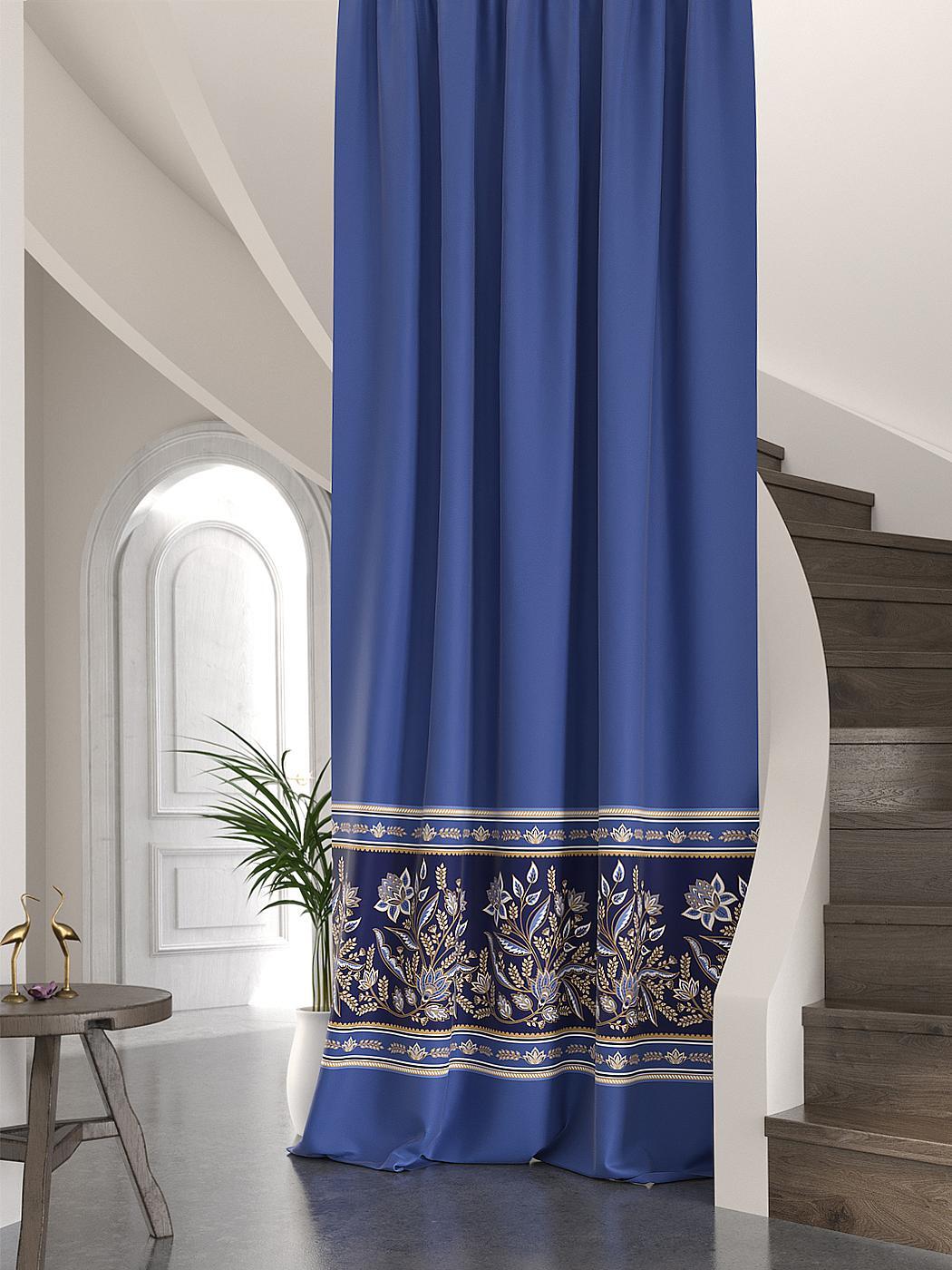 

Портьера Габардин AT HOME / шторы в комнату 150х260 см / Ронгрис (синий), 753076